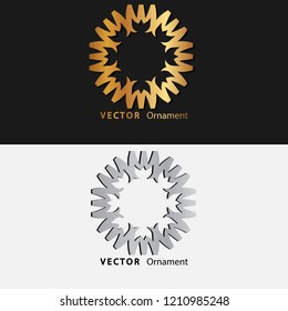vector illustration mandala. Golden floral pattern. Oriental silhouette ornament.coaster design.