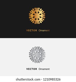 vector illustration mandala. Golden floral pattern. Oriental silhouette ornament.coaster design.