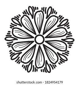 ilustración vectorial del diseño gráfico mandala, icono, dibujo de tatuajes artísticos, logotipo, dibujo a mano, uso en impresión