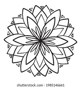 vector illustration of mandala graphic design, icon, art tattoo sketch, hand draw, use in print