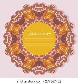 Vector illustration, mandala, greeting card
