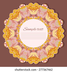 Vector illustration, mandala, greeting card