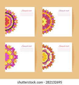 Vector illustration, mandala, greeting card. Can be used for banner, cards, wedding invitations etc. 
