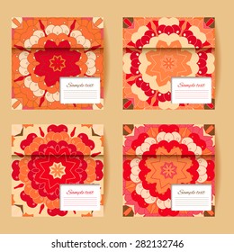 Ilustración vectorial, mandala, tarjeta de felicitación. Se puede utilizar para el Anuncio, tarjetas, invitaciones de boda, etc. 
