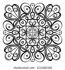 Vector illustration of mandala isolated on white background. Ethnic mandala ornament for banner/icon/logo/card/poster/yoga company. Templates with doodle tribal mandalas for coloring book. EPS10