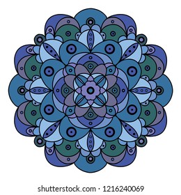 Vector illustration of mandala isolated on white background. Ethnic mandala ornament for banner/icon/logo/card/poster/yoga company. Templates with doodle tribal mandalas for coloring book. EPS10