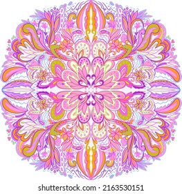 Vector illustration of mandala. Light, peace and spirit concept. Tattoo, spiritual yoga.