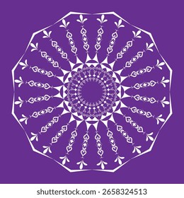 Mandala de Ilustración vectorial sobre fondo púrpura