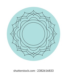 Ilustración del vector Mandala sobre fondo blanco y azul