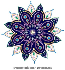Vector illustration of a mandala. Oriental decorative element. Vintage pattern. Arabic, Indian, Moroccan, esoteric and mystical symbol.