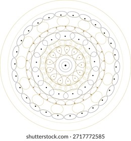 Una Ilustración vectorial de un mandala con colores dominantes rosas y blancos, con Elementos de diseño simétricos.