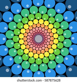 Vector Illustration, Mandala Rainbow Print Textile