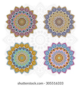 Vector illustration of Mandala set