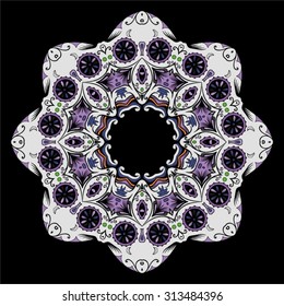 Vector illustration of a mandala skull