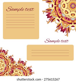 Vector illustration, mandala with space for your text. Can be used for banner, cards, wedding invitations etc.