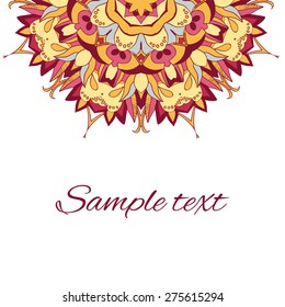 Vector illustration, mandala with space for your text. Can be used for banner, cards, wedding invitations etc.