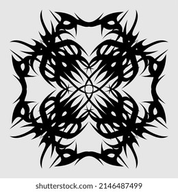 vector illustration of mandala tattoo pattern, sharp maori, hand art circle, neat, unique, decoration