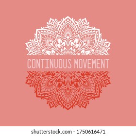 Ilustración vectorial de mandala y texto.