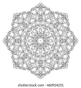 vector illustration of mandala, vintage decorative element. EPS