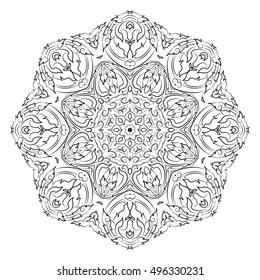 vector illustration of mandala, vintage decorative element. EPS