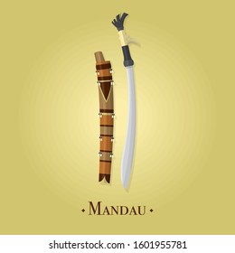 Vector illustration of Mandau, traditional weapon of Dayak People of Borneo. EPS vector format that can be resized without losing quality
