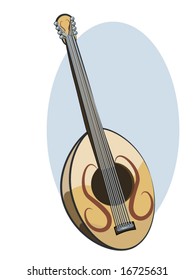 vector illustration of a mandolin