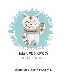 Vector illustration of Maneki Neko  .   All objects are conveniently grouped and easily editable