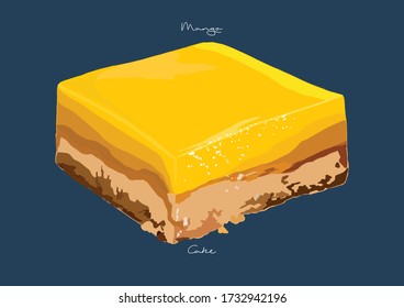 Vector Illustration of Mango Cake