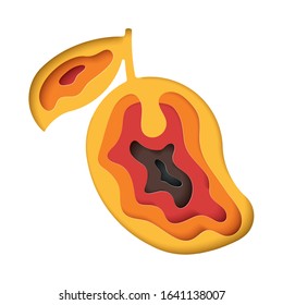 Vector illustration of the Mango, a healthy vegan and vegetarian food.  Modern illustration for the food, fruits and vegetables theme.