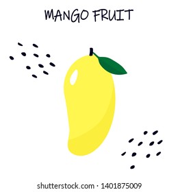Vector illustration of mango - tropical exotic fruit. Modern flat design. 