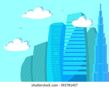 Vector illustration of Manhattan skyscrapers