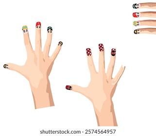 Vector illustration a manicure hand