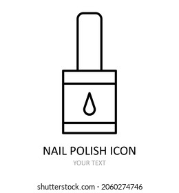 Vector illustration with manicure icon. Outline drawing.