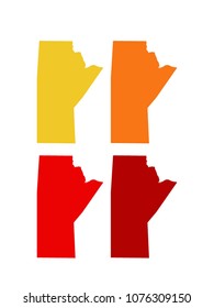 vector illustration of Manitoba maps