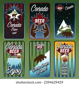 Vector illustration of manly ornamental decorative beer labels