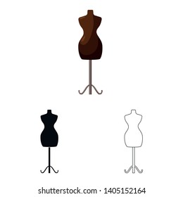 Vector illustration of mannequin and tailor logo. Set of mannequin and manikin stock vector illustration.