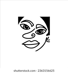 ilustración vectorial del concepto de línea facial del hombre