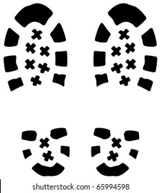 vector illustration of man's foot prints