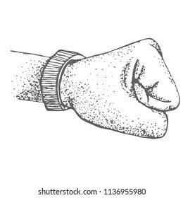 Vector illustration of a man's hand clenched into a fist