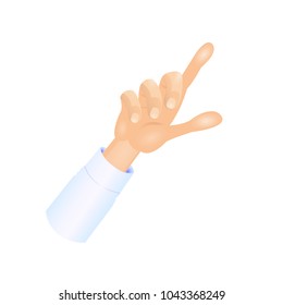 Vector illustration man's hand with index finger on an isolated background