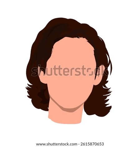 vector illustration of a man's head with long hair model