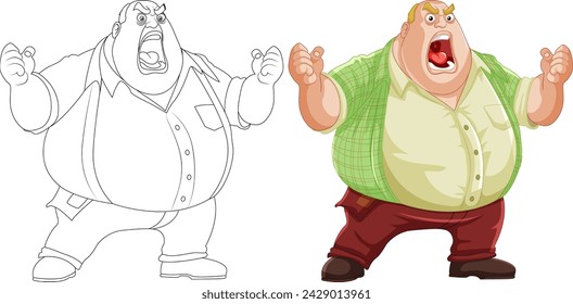 Ilustración vectorial de la transformación de un hombre