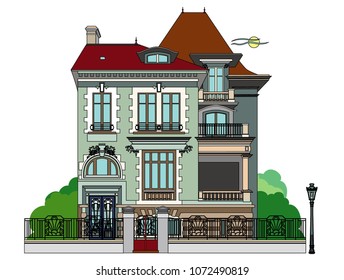 Vector illustration of a mansion