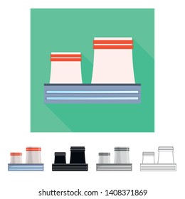 Vector illustration of manufactory and engineering sign. Set of manufactory and process stock symbol for web.