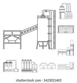 Vector illustration of manufacturing and company logo. Collection of manufacturing and structure stock symbol for web.
