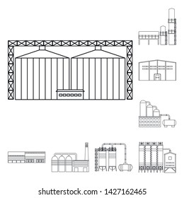 Vector illustration of manufacturing and company logo. Collection of manufacturing and structure stock symbol for web.