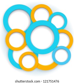 Vector illustration of many 3d round textured and glossy modern borders