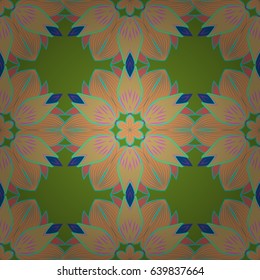 Vector illustration with many blue flowers. Trendy seamless floral pattern.