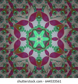 Vector illustration with many blue flowers. Trendy seamless floral pattern.