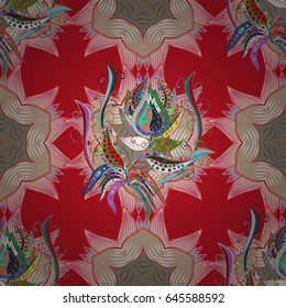 Vector illustration with many blue flowers. Trendy seamless floral pattern.